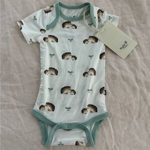 Kyte BABY Hedgehog Print Onesie with Green Trim